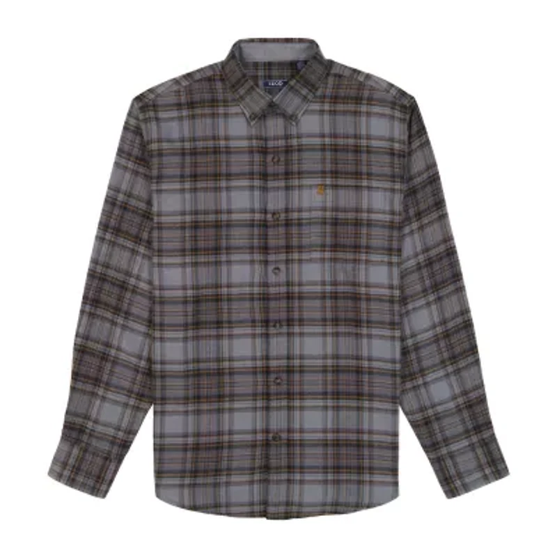 IZOD Stratton Mens Long Sleeve Stretch Fabric Classic Fit Flannel Shirt