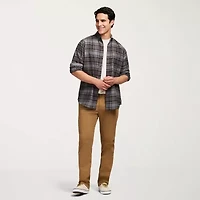 IZOD Stratton Mens Long Sleeve Stretch Fabric Classic Fit Flannel Shirt