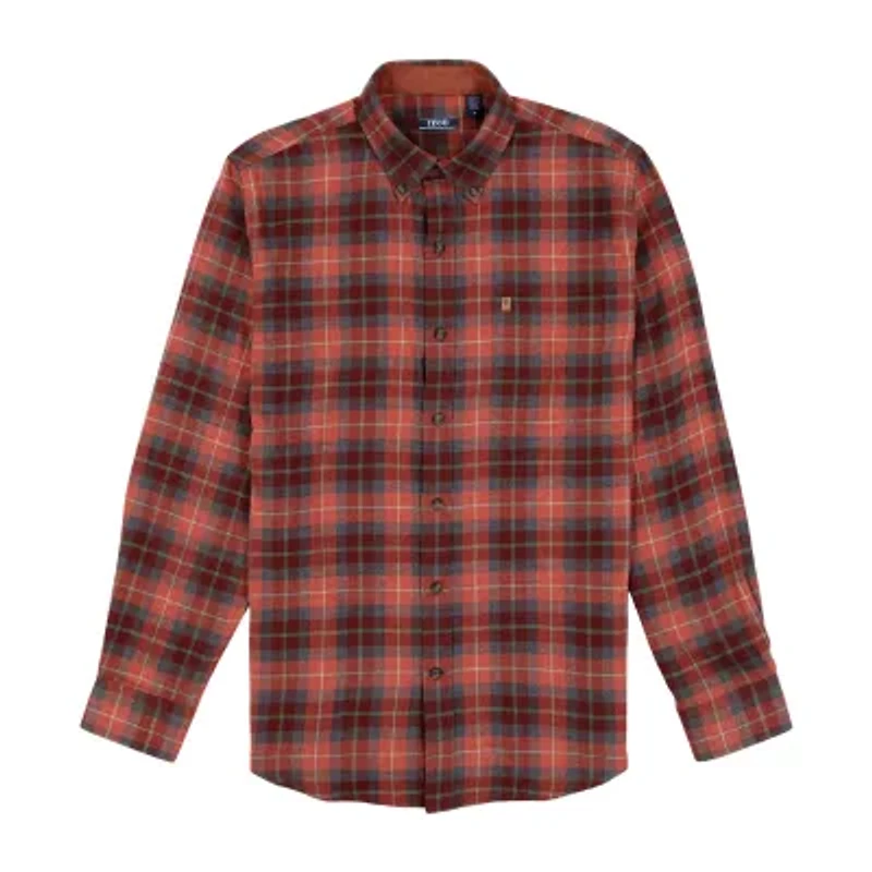 IZOD Stratton Mens Long Sleeve Stretch Fabric Classic Fit Flannel Shirt