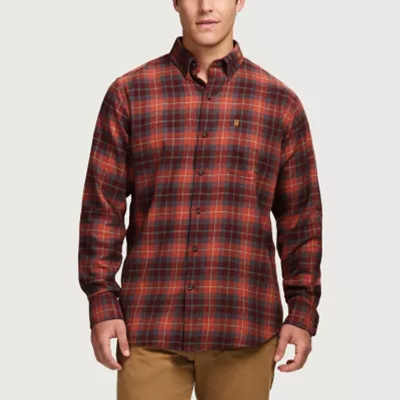 IZOD Stratton Mens Long Sleeve Stretch Fabric Classic Fit Flannel Shirt