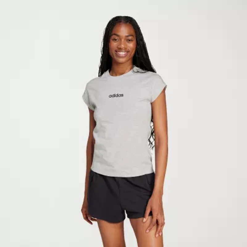 adidas Womens Crew Neck Short Sleeve Active T-Shirt
