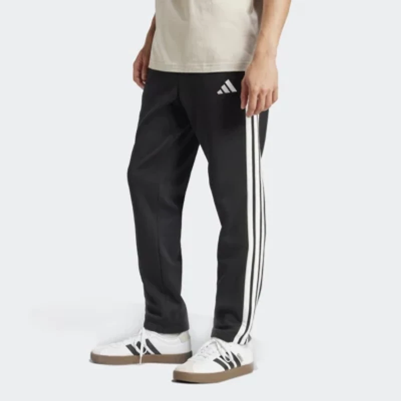 adidas 3 Stripe Mens Drawstring Waist Straight Regular Fit Fleece Sweatpant