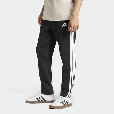 adidas 3 Stripe Mens Drawstring Waist Straight Regular Fit Fleece Sweatpant