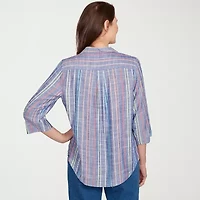 Alfred Dunner El Paso Womens 3/4 Sleeve Blouse