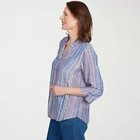 Alfred Dunner El Paso Womens 3/4 Sleeve Blouse