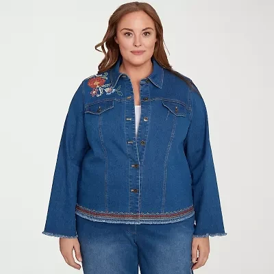 Alfred Dunner El Paso Womens Denim Lightweight Plus Jacket