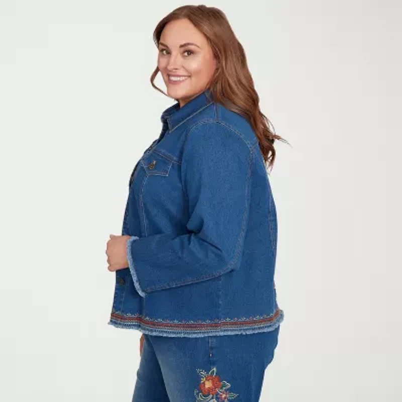 Alfred Dunner El Paso Womens Denim Lightweight Plus Jacket