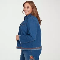 Alfred Dunner El Paso Womens Denim Lightweight Plus Jacket