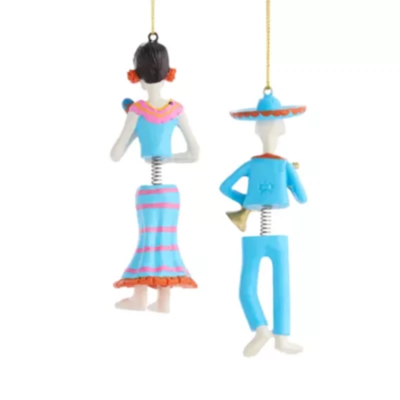 North Pole Trading Co. Day Of The Dead Skeleton Set 2-pc. Christmas Ornament