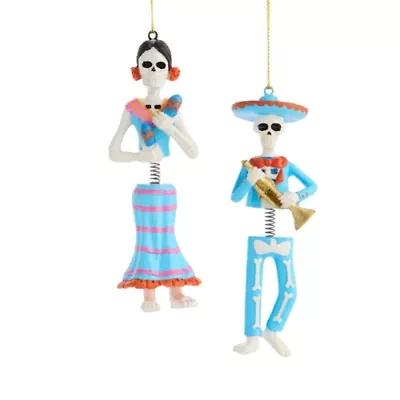 North Pole Trading Co. Day Of The Dead Skeleton Set 2-pc. Christmas Ornament