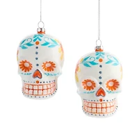 North Pole Trading Co. Skull Set 2-pc. Christmas Ornament