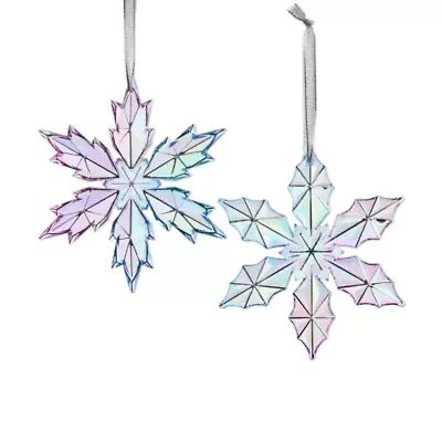 North Pole Trading Co. Iridescent Snowflake Set 2-pc. Christmas Ornament