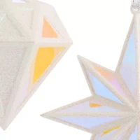 North Pole Trading Co. Mirrored North Star And Diamond 2-pc. Christmas Ornament