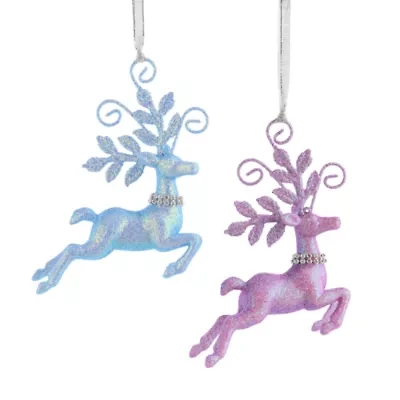 North Pole Trading Co. Leaping Deer Set 2-pc. Christmas Ornament