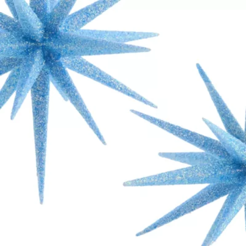 North Pole Trading Co. Blue Starburst Set 2-pc. Christmas Ornament
