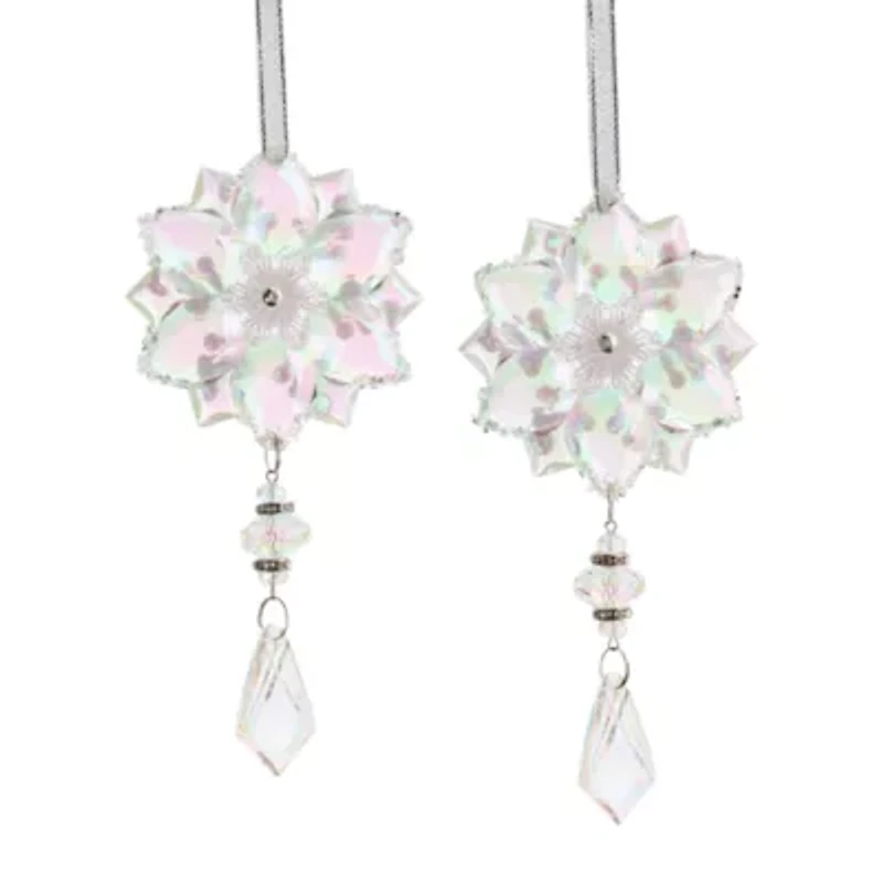 North Pole Trading Co. Drop Dangle Snowflake Set 2-pc. Christmas Ornament