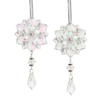 North Pole Trading Co. Drop Dangle Snowflake Set 2-pc. Christmas Ornament