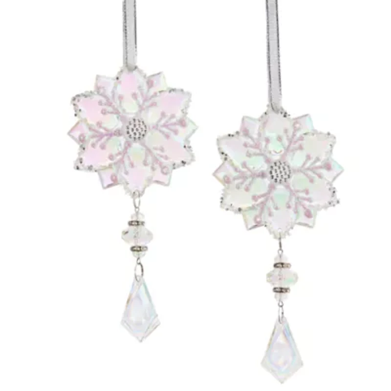 North Pole Trading Co. Drop Dangle Snowflake Set 2-pc. Christmas Ornament