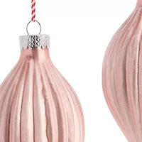 North Pole Trading Co. Pink Pleated Drop Set 2-pc. Christmas Ornament