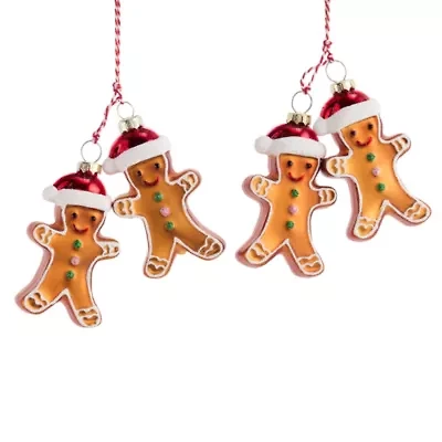 North Pole Trading Co. Brown Double Gingerbread Men Set 2-pc. Christmas Ornament