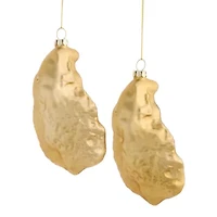 North Pole Trading Co. Painted Clam Set 2-pc. Christmas Ornament