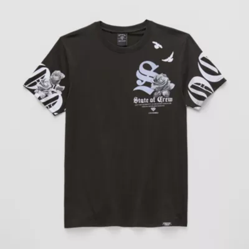 State of Crew Mens Neck Short Sleeve Regular Fit Graphic T-Shirt