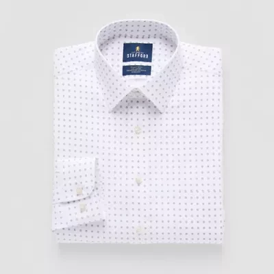 Stafford Slim Smart Tech Mens Slim Fit Stretch Fabric Wrinkle Free Long Sleeve Dress Shirt