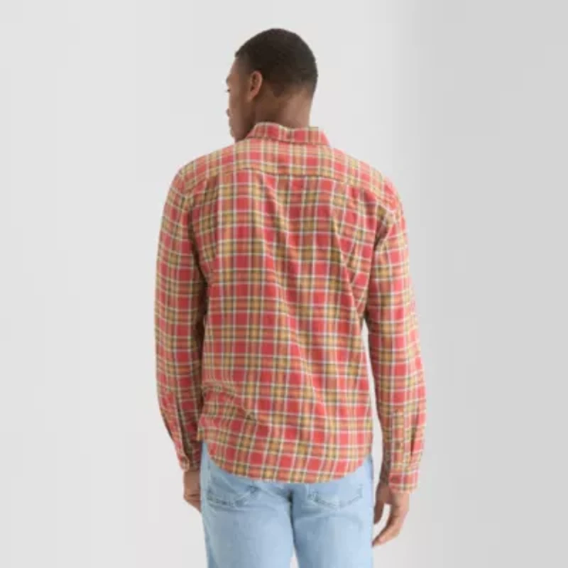 mutual weave Mens Long Sleeve Lightweight Flannel Shirt