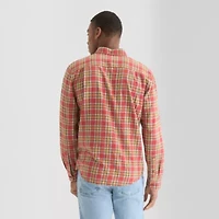 mutual weave Mens Long Sleeve Lightweight Flannel Shirt