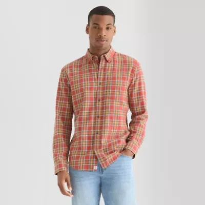 mutual weave Mens Long Sleeve Lightweight Flannel Shirt