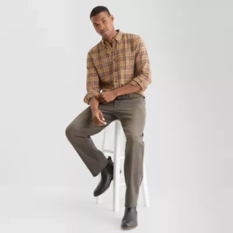 mutual weave Mens Long Sleeve Lightweight Flannel Shirt