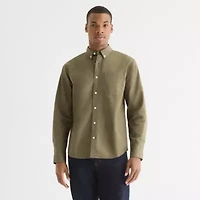 mutual weave Mens Long Sleeve Relaxed Oxford Button-Down Shirt