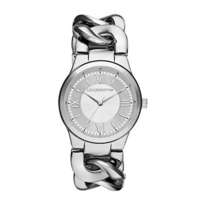 Liz Claiborne® Womens Silver-Tone Link Chain Watch