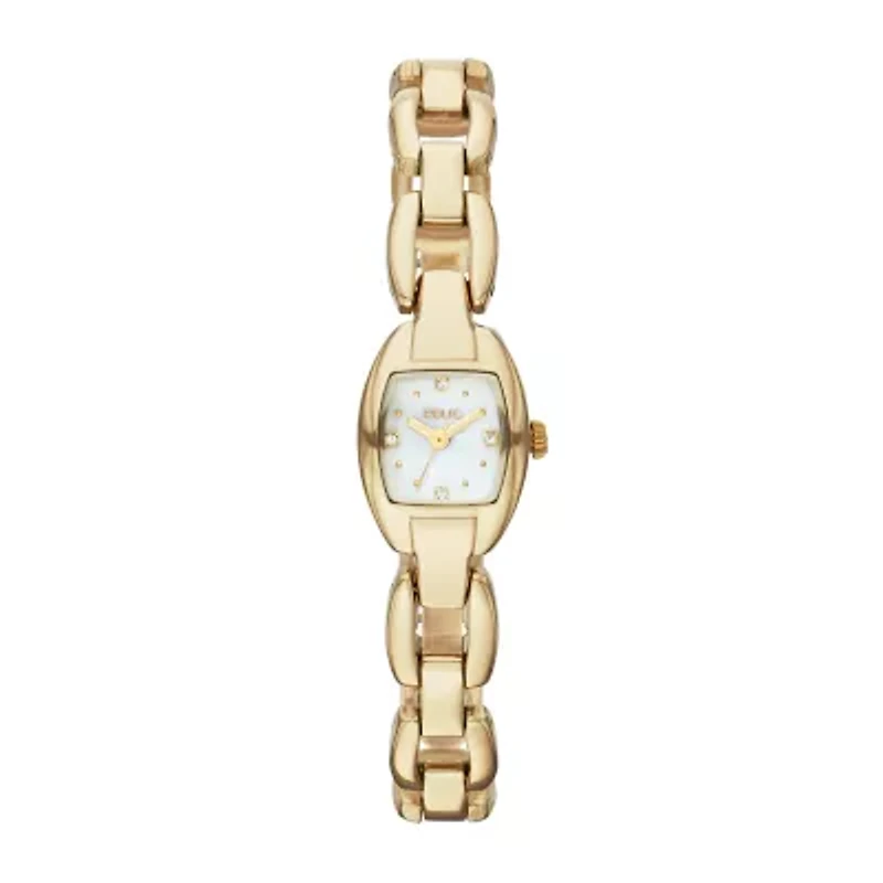 Relic® Layne Womens Gold-Tone & Crystal-Accent Square Watch ZR34280