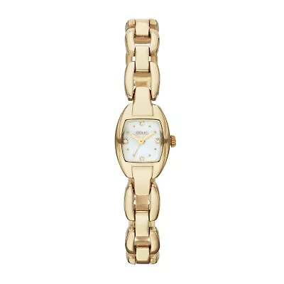 Relic® Layne Womens Gold-Tone & Crystal-Accent Square Watch ZR34280
