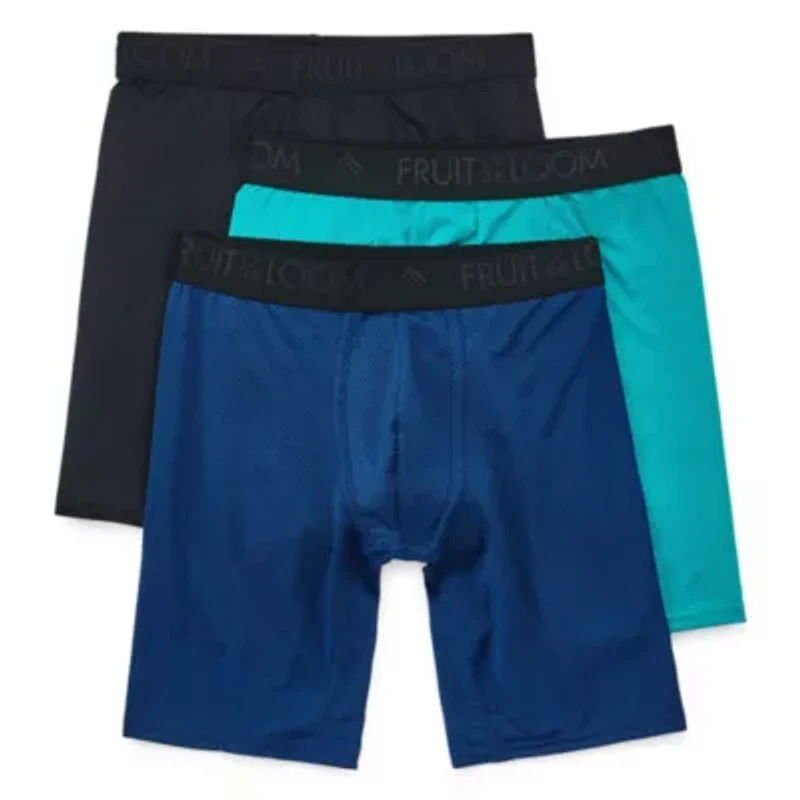 Fruit of the Loom Breathable 2.0 Mens 3 Pack Long Leg Boxer Briefs Bc3ll7c