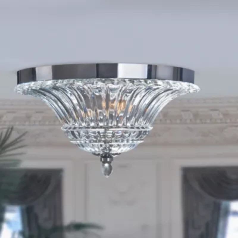 Elegant Designs 2 Light Glass Ceiling Light Glacier Petal Flushmount
