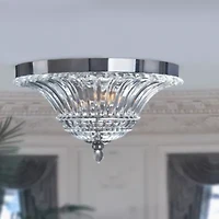 Elegant Designs 2 Light Glass Ceiling Light Glacier Petal Flushmount