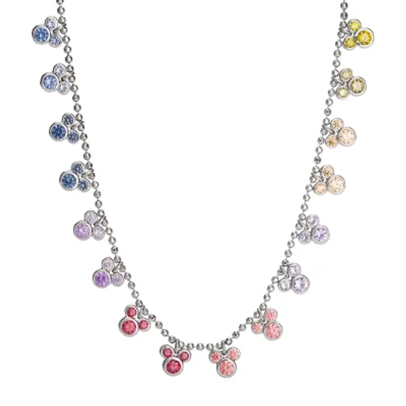 Disney Collection DiamonArt® Rainbow Sterling Silver 18 Inch Bead Chain Necklace
