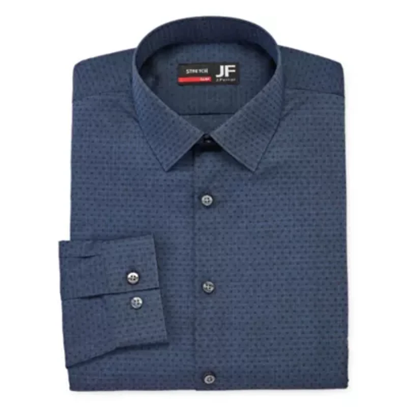 JF J.Ferrar Mens Easy-Care Stretch Long Sleeve Dress Shirt