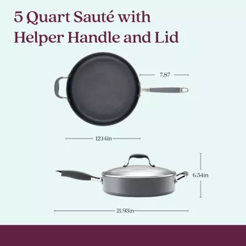 Anolon Advanced Home Hard Anodized 5-qt. Saute Pan with Lid and Helper Handle