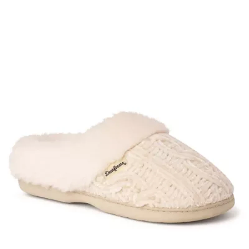 Dearfoams Claire Chenille Womens Memory Foam Clog Slippers