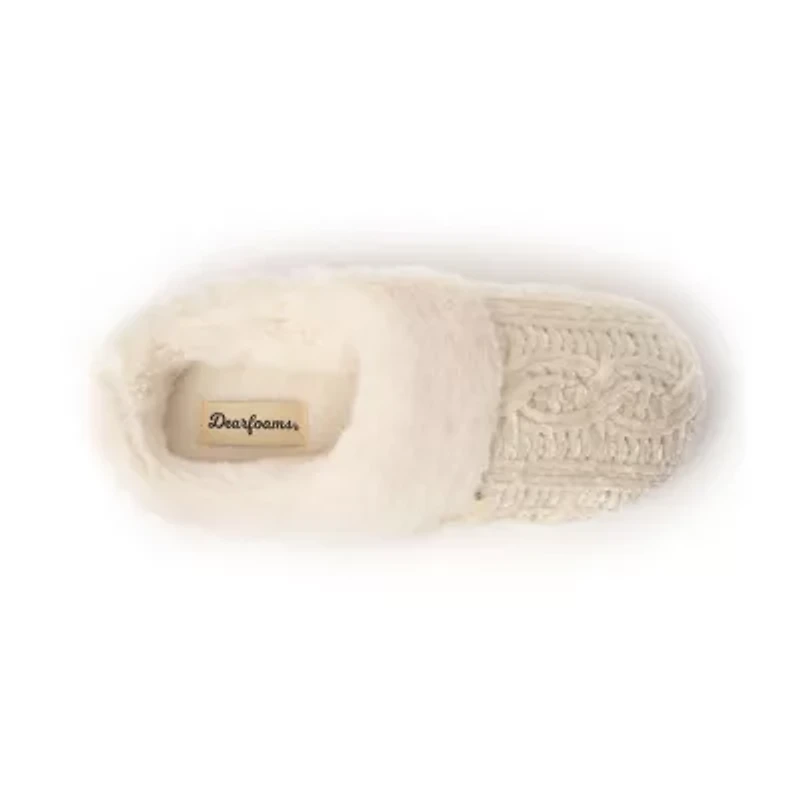 Dearfoams Claire Chenille Womens Memory Foam Clog Slippers