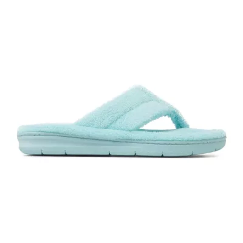 Dearfoams Wrenley Terry Womens Memory Foam Slip-On Slippers