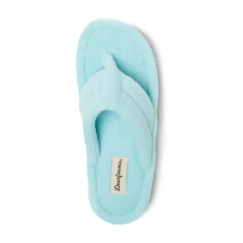 Dearfoams Wrenley Terry Womens Memory Foam Slip-On Slippers