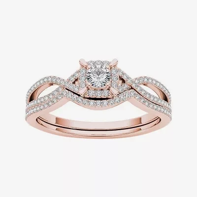 1/3 CT.T.W. Natural Diamond 14K Rose Gold Engagement Ring