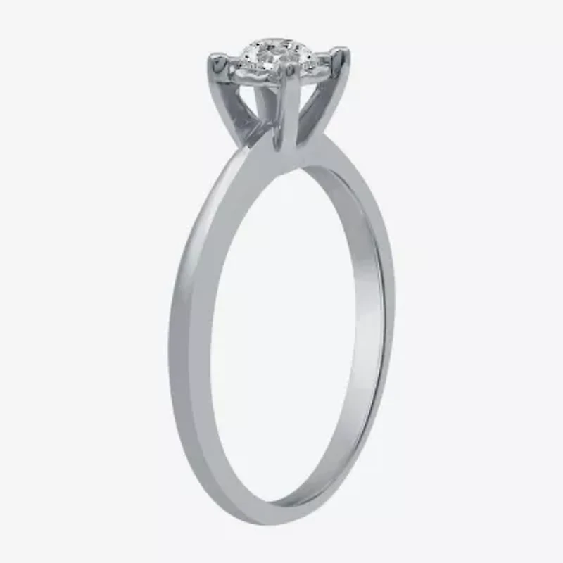 Women's 1/2 CT.T.W. Natural Diamond Round Solitaire Ring and Channel Band Bridal Set 10K Gold