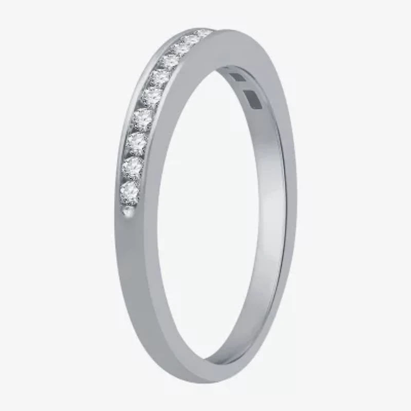 Women's 1/2 CT.T.W. Natural Diamond Round Solitaire Ring and Channel Band Bridal Set 10K Gold