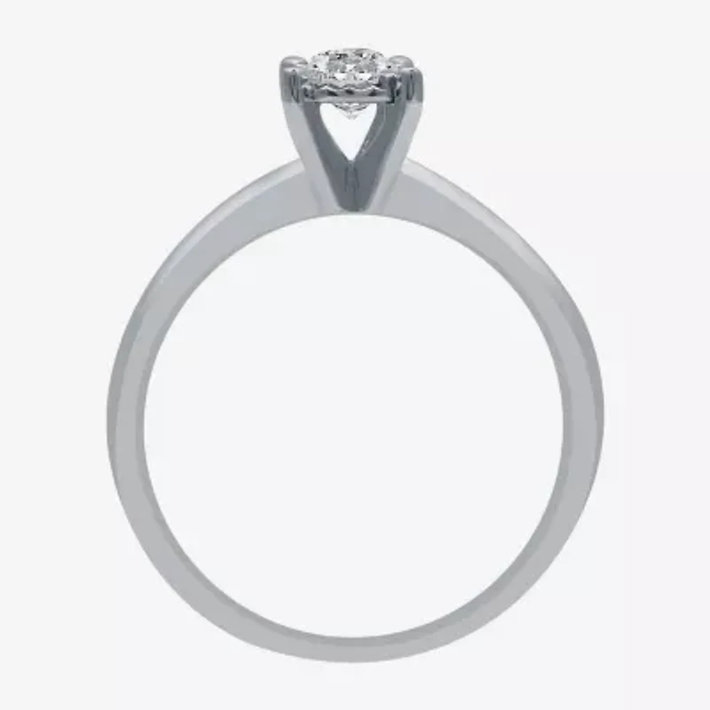 Women's 1/2 CT.T.W. Natural Diamond Round Solitaire Ring and Channel Band Bridal Set 10K Gold