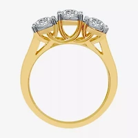 Love Lives Forever (G / Si1-Si2) Womens 1 1/2 CT. T.W. Lab Grown White Diamond 10K Gold Round 3-Stone Engagement Ring